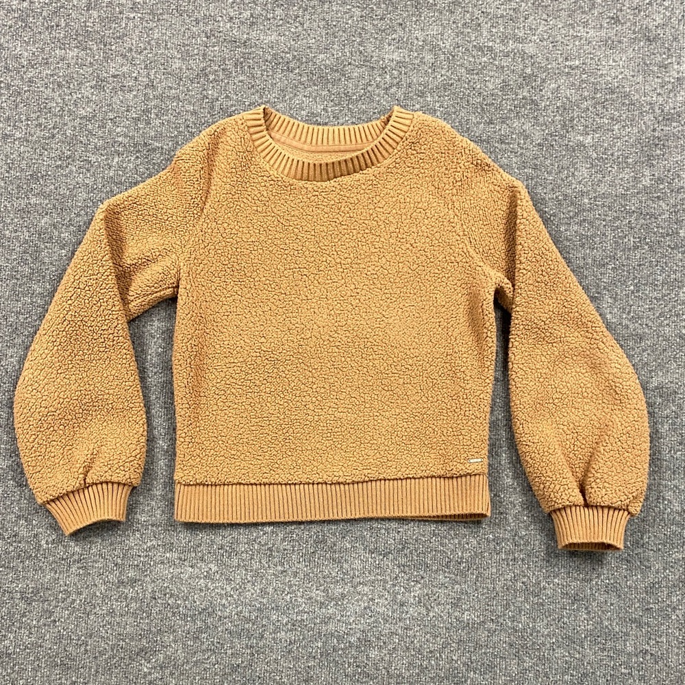 Abercrombie & Fitch Camel Sherpa Crewneck Sweater
